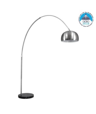 GLOBOSTAR® PRAGUE 00990 Μοντέρνο Επιδαπέδιο Φωτιστικό με Ντουί 1 x E27 AC 220-240V IP20 - Νίκελ Βούρτσας - Μ210 x Π45 x Υ220cm